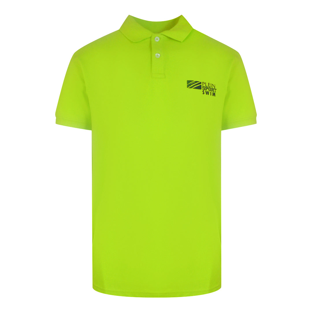 Plein Sport Basic Logo Stretch Yellow Polo Shirt