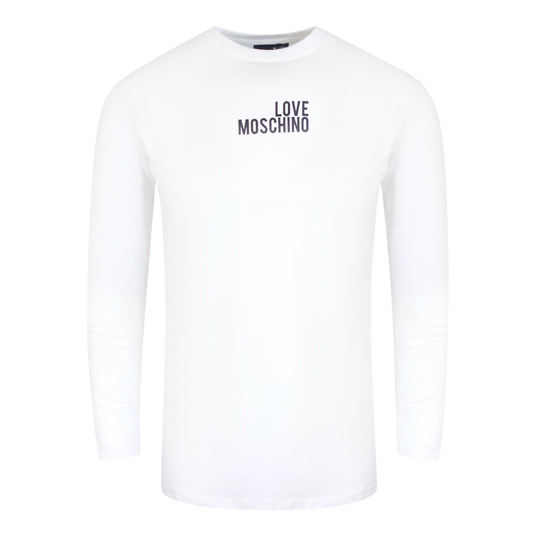 Love Moschino Bold Logo Long Sleeve White T-Shirt