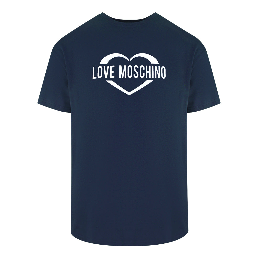 Love Moschino Love Logo Navy Blue T-Shirt