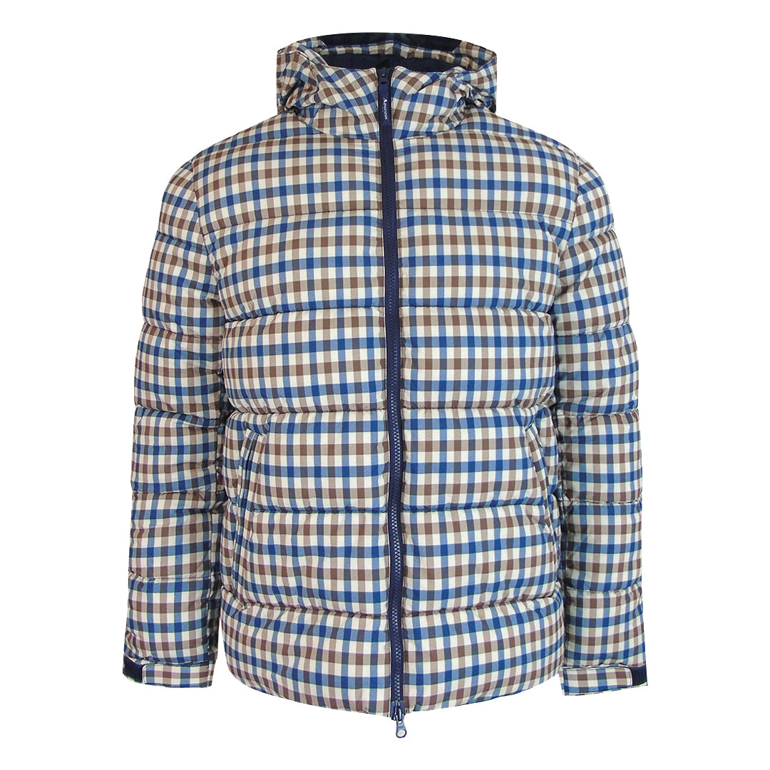Aquascutum Active Sp Hooded Puffer Jacket Club Check