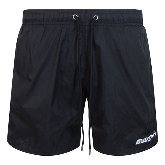 Plein Sport Basic Logo Medium Boardshort Black Swim Shorts