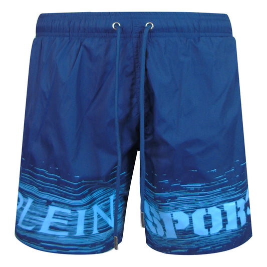 Plein Sport Shade Logo Medium Boardshort Navy Blue Swim Shorts