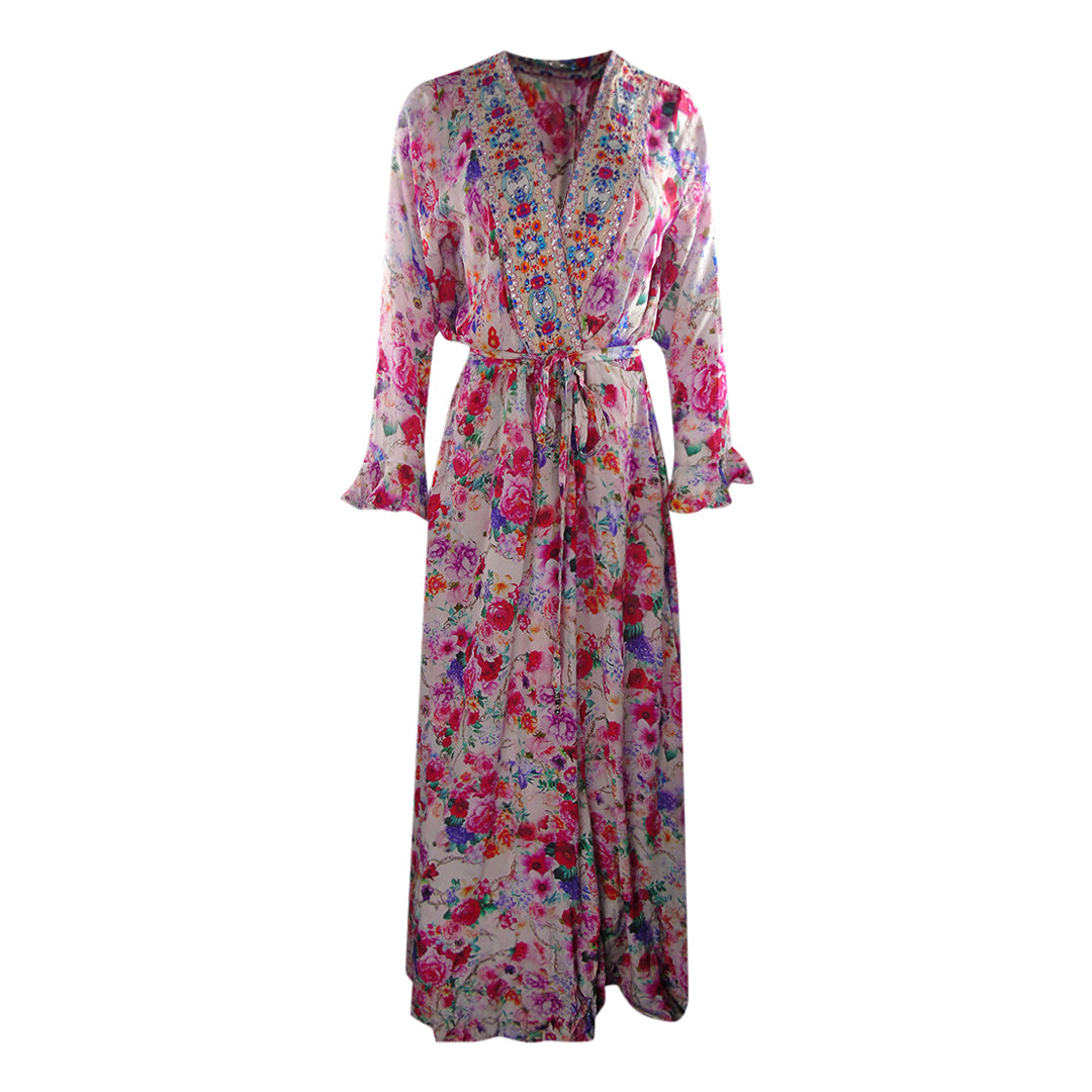 Inoa Fashion Rosetto Gardenia 1202118 Luxe Silk Robe Womens
