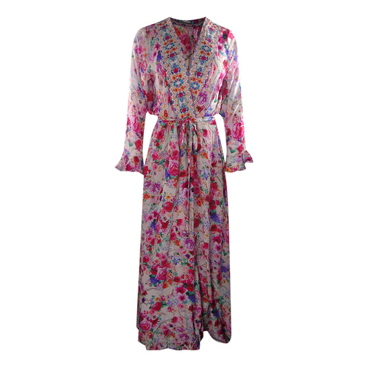 Inoa Fashion Rosetto Gardenia 1202118 Luxe Silk Robe Womens