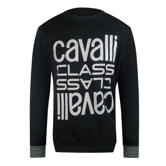 Cavalli Class Multi Logo Black Sweatshirt