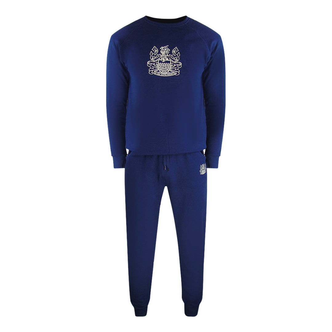 Aquascutum Iconic Crest Navy Blue Crew Neck Track Set