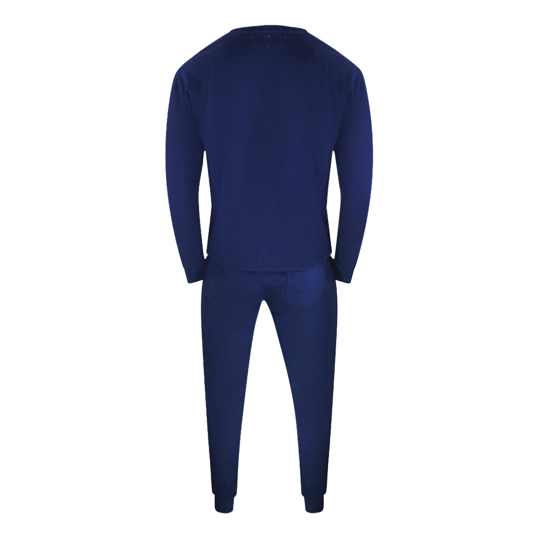 Aquascutum Iconic Crest Navy Blue Crew Neck Track Set