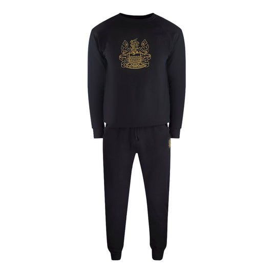 Aquascutum Iconic Crest Black Crewneck Track Set