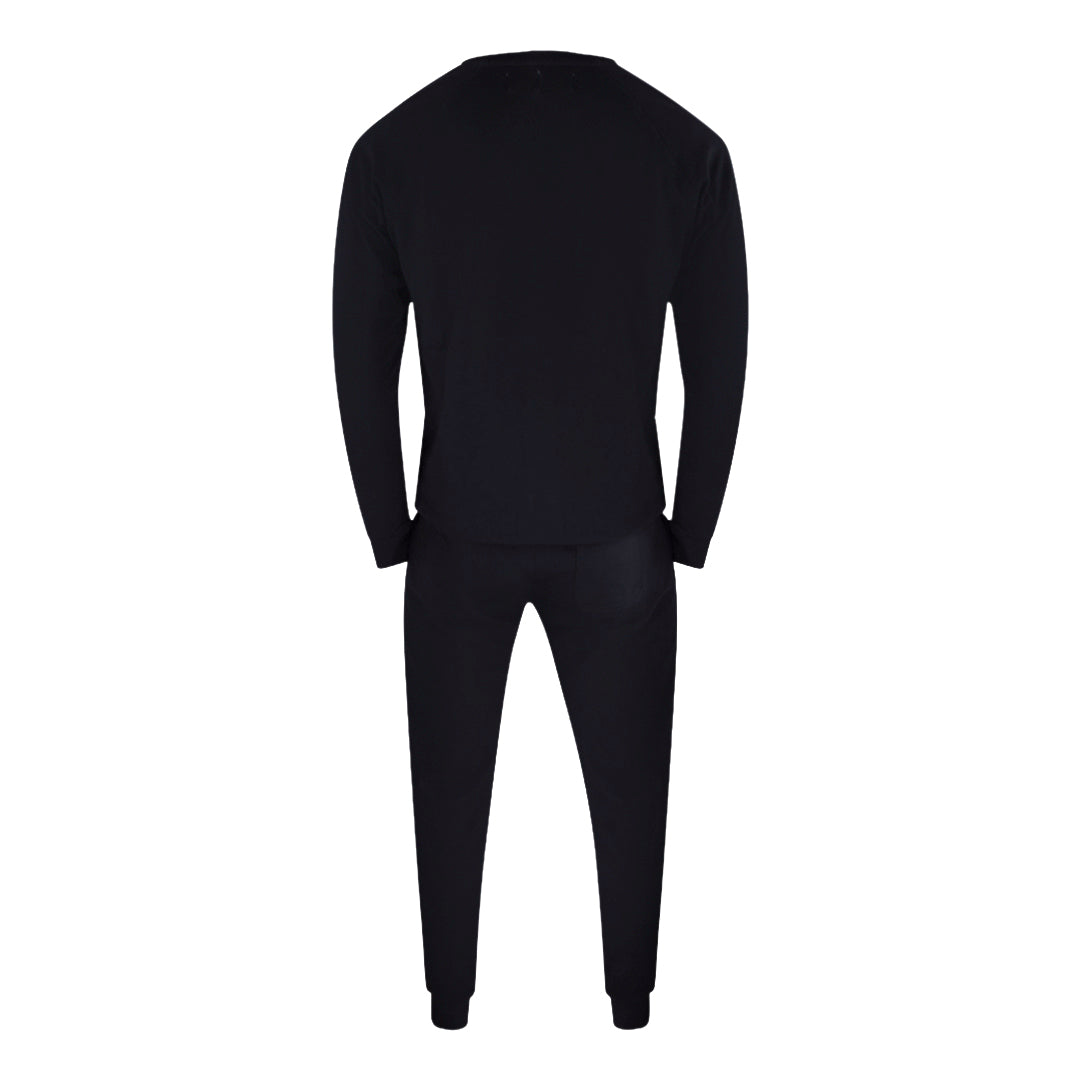 Aquascutum Iconic Crest Black Crewneck Track Set