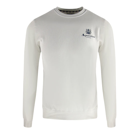 Aquascutum Active Small Logo Antarctica  White Sweatshirt