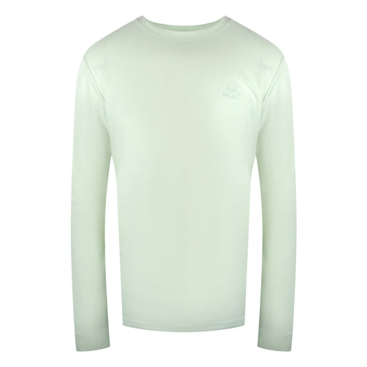 Diesel Monotone Logo Long Sleeve Off White T-Shirt