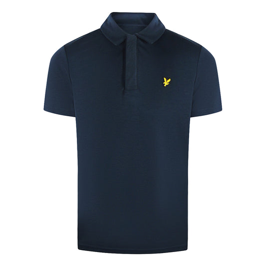 Lyle & Scott Textured Navy Blue Polo Shirt