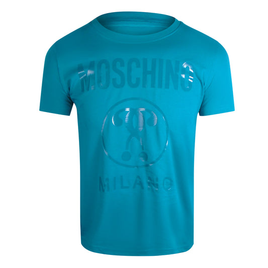 Moschino Double Question Mark Blue T-Shirt