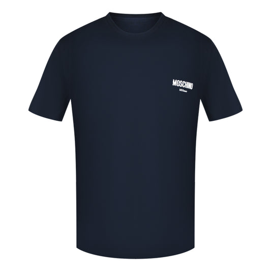 Moschino Milano Logo Navy Blue T-Shirt