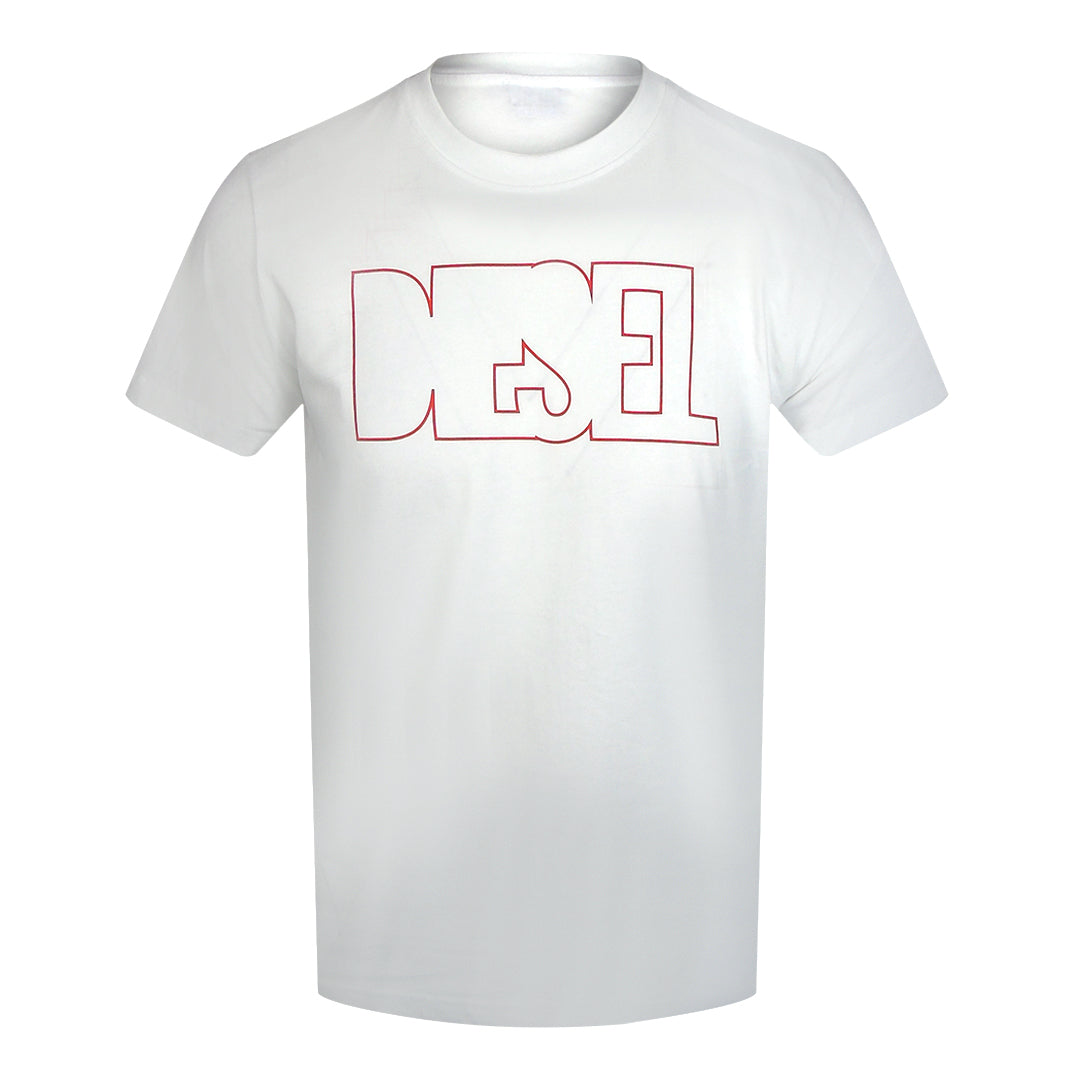 Diesel Outlined Logo Bright White T-Shirt