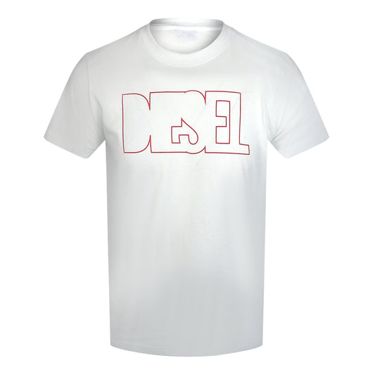 Diesel Outlined Logo Bright White T-Shirt