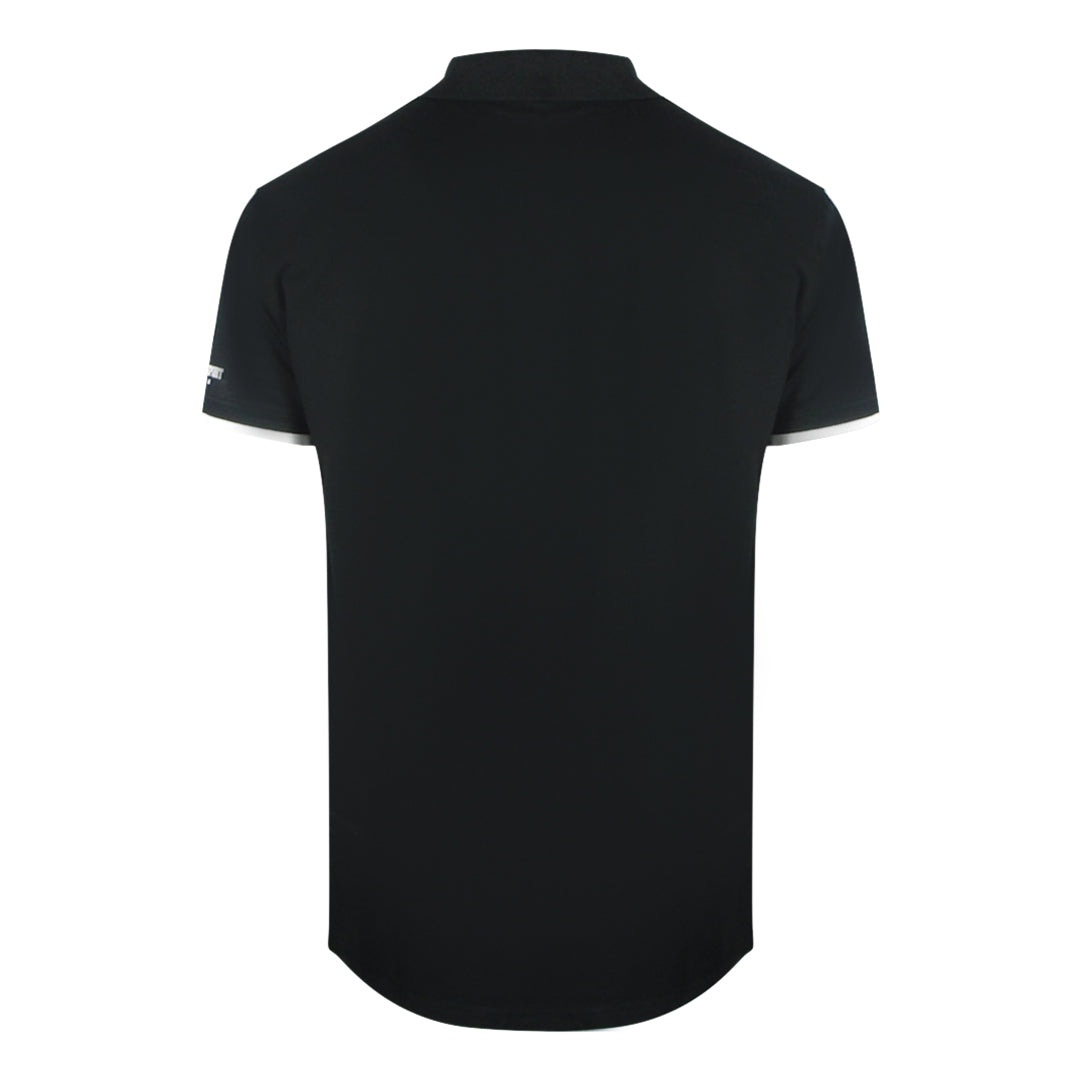 Plein Sport Scratched Shoulder Black Polo Shirt
