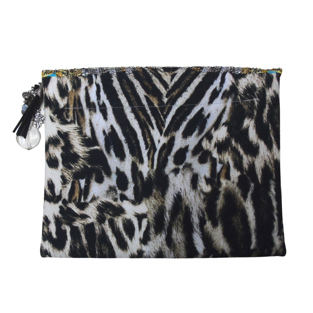 Inoa Fashion Siberia 1927 Brown Animal Print Clutch Bag