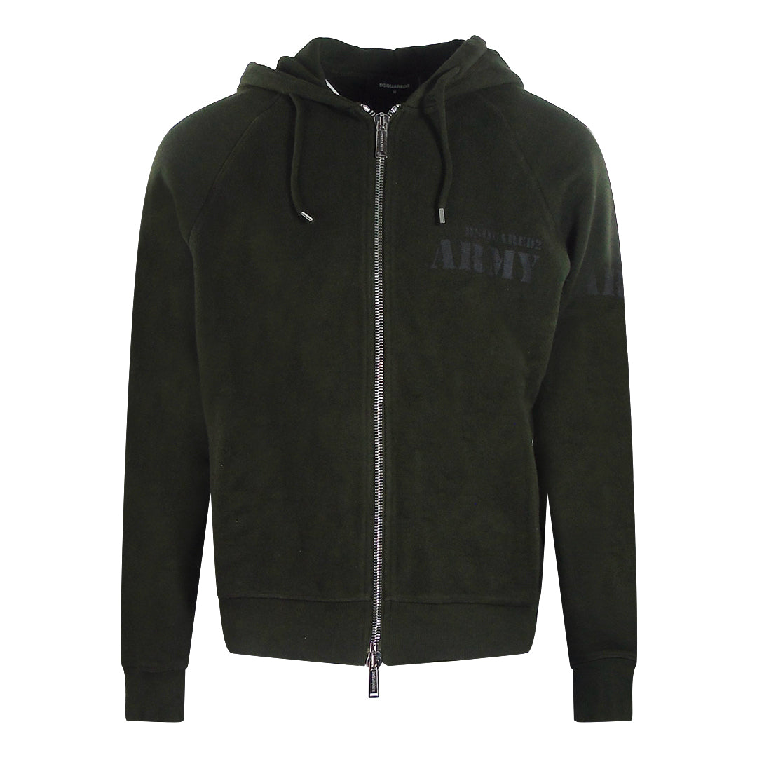 Dsquared2 Army Logo Military Green Hoodie