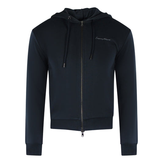 Emporio Armani Navy Blue Hooded Zip-Up Hoodie