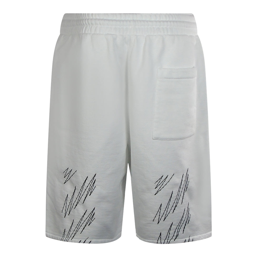 Off-White Stitch Diags Skate Sweatshorts White