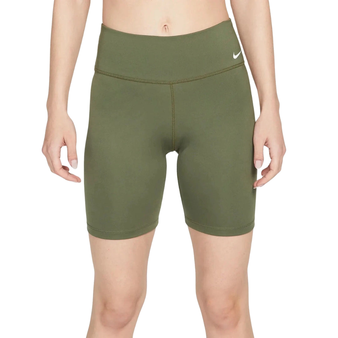 Women's Nike Dri-fit Mid-Rise Brief-Lined Green Shorts S