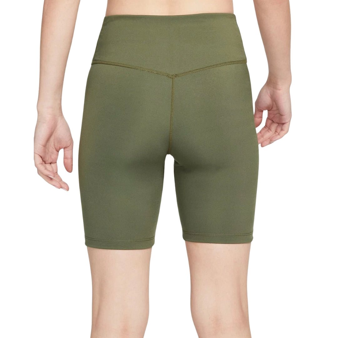 Women's Nike Dri-fit Mid-Rise Brief-Lined Green Shorts S