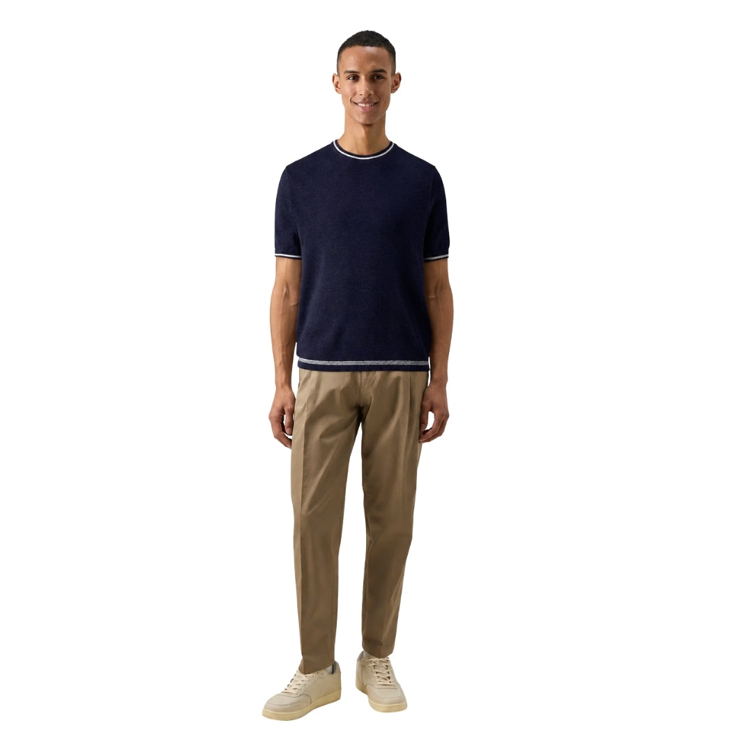 Ted Baker Eriks Regular Textured Front Navy T-Shirt