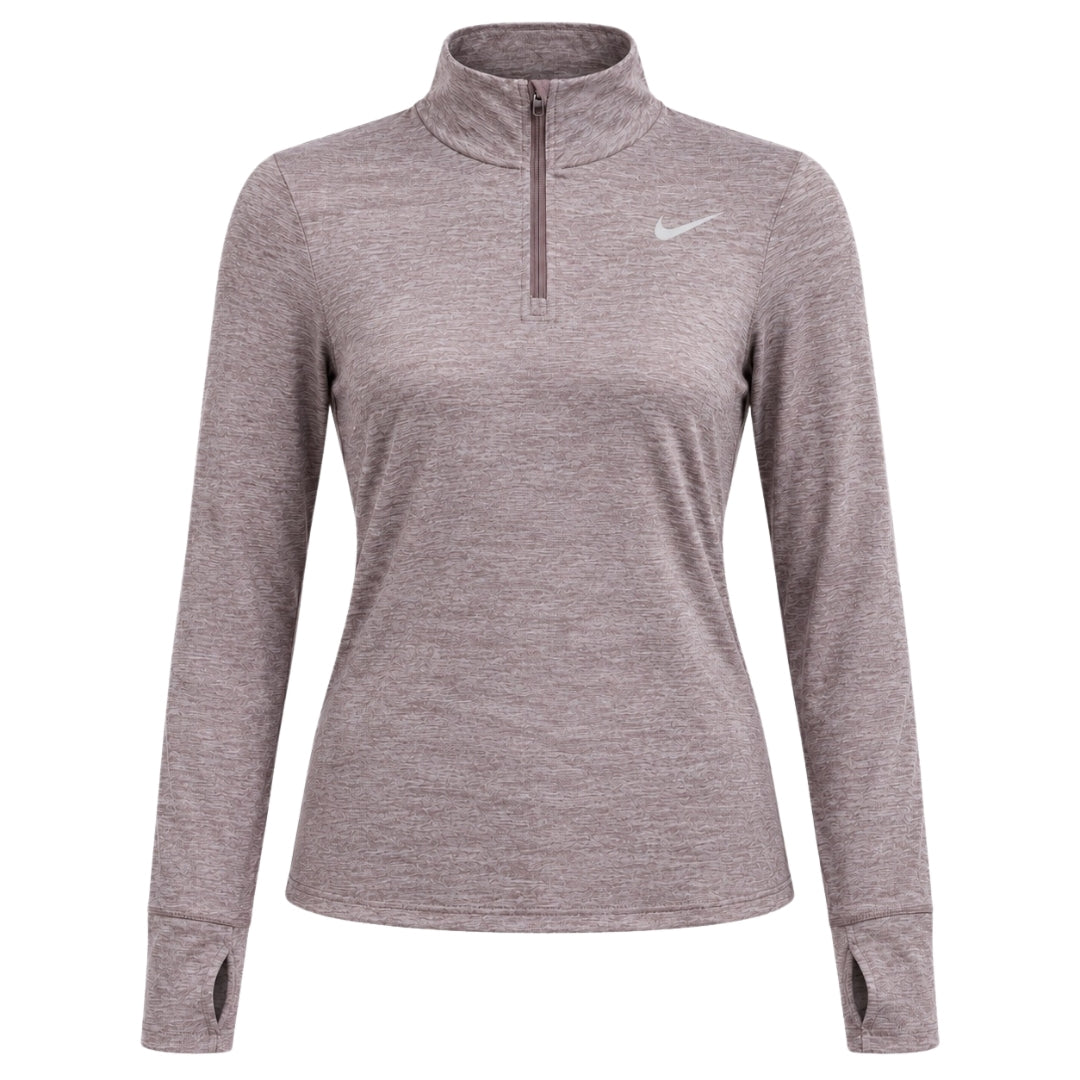 Nike Swift Women's UV Protection 1/4-Zip Brown Running Top XS