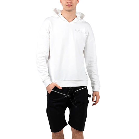 Philipp Plein Sport Block Logo On Chest White Hoodie