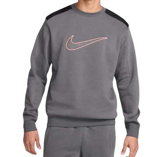 Nike Large Swoosh Logo Grey Jumper