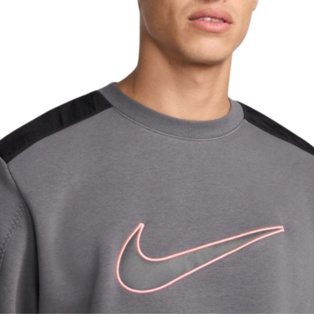 Nike Large Swoosh Logo Grey Jumper