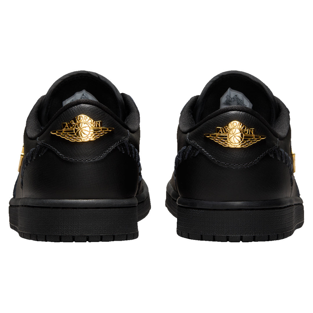 Nike Air Jordan 1 Low Method of Make Women's Black Metallic Gold Trainers UK 2.5