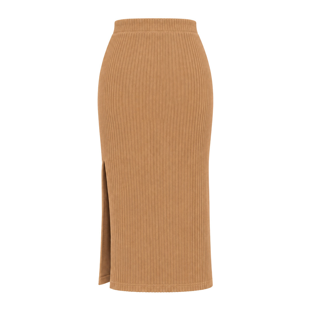 Nike Sportswear Chill Rib Tan Skirt