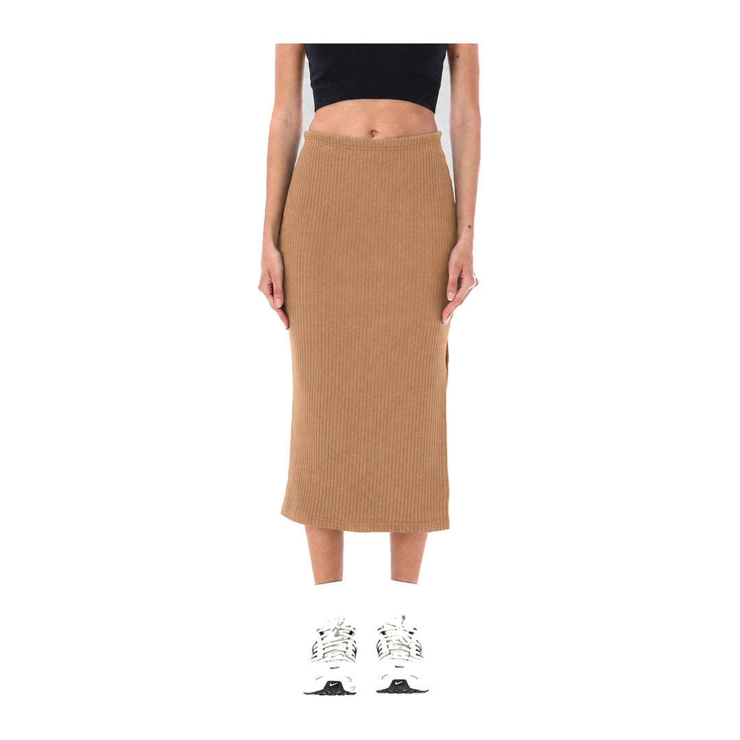 Nike Sportswear Chill Rib Tan Skirt