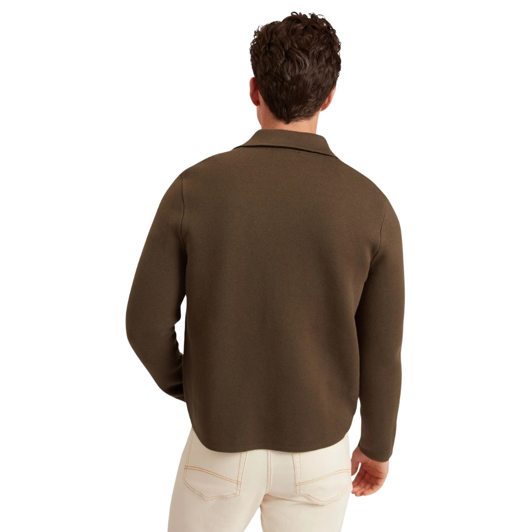 Ted Baker Freder Heavy Knitted Khaki Cardigan Jacket