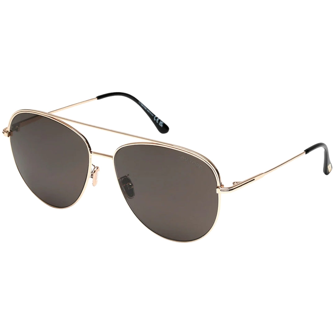 Tom Ford Aisian Fit Smoke Lens Shiny Rose Gold Sunglasses