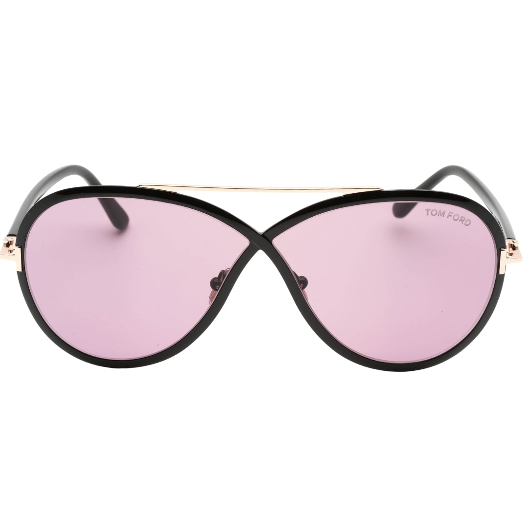 Tom Ford Rickie Violet Lens Shiny Black Sunglasses