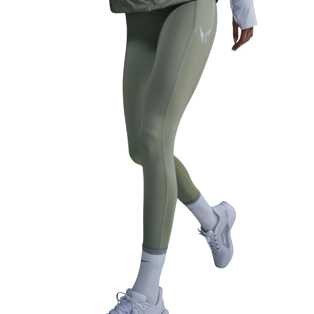 Nike Mid-Rise 7/8 Length With Pocket Green Running Leggings XS