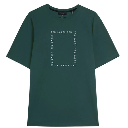 Ted Baker Fyn Box Print Dark Green T-Shirt