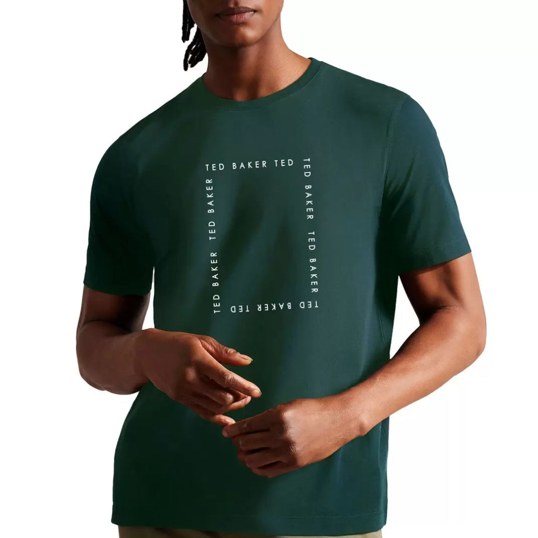 Ted Baker Fyn Box Print Dark Green T-Shirt