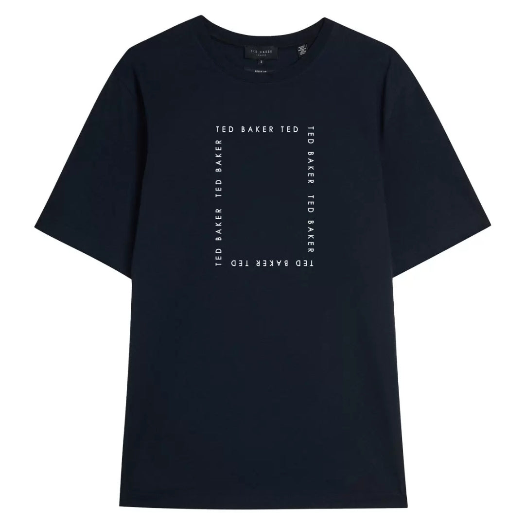 Ted Baker Fyn Box Print Navy T-Shirt