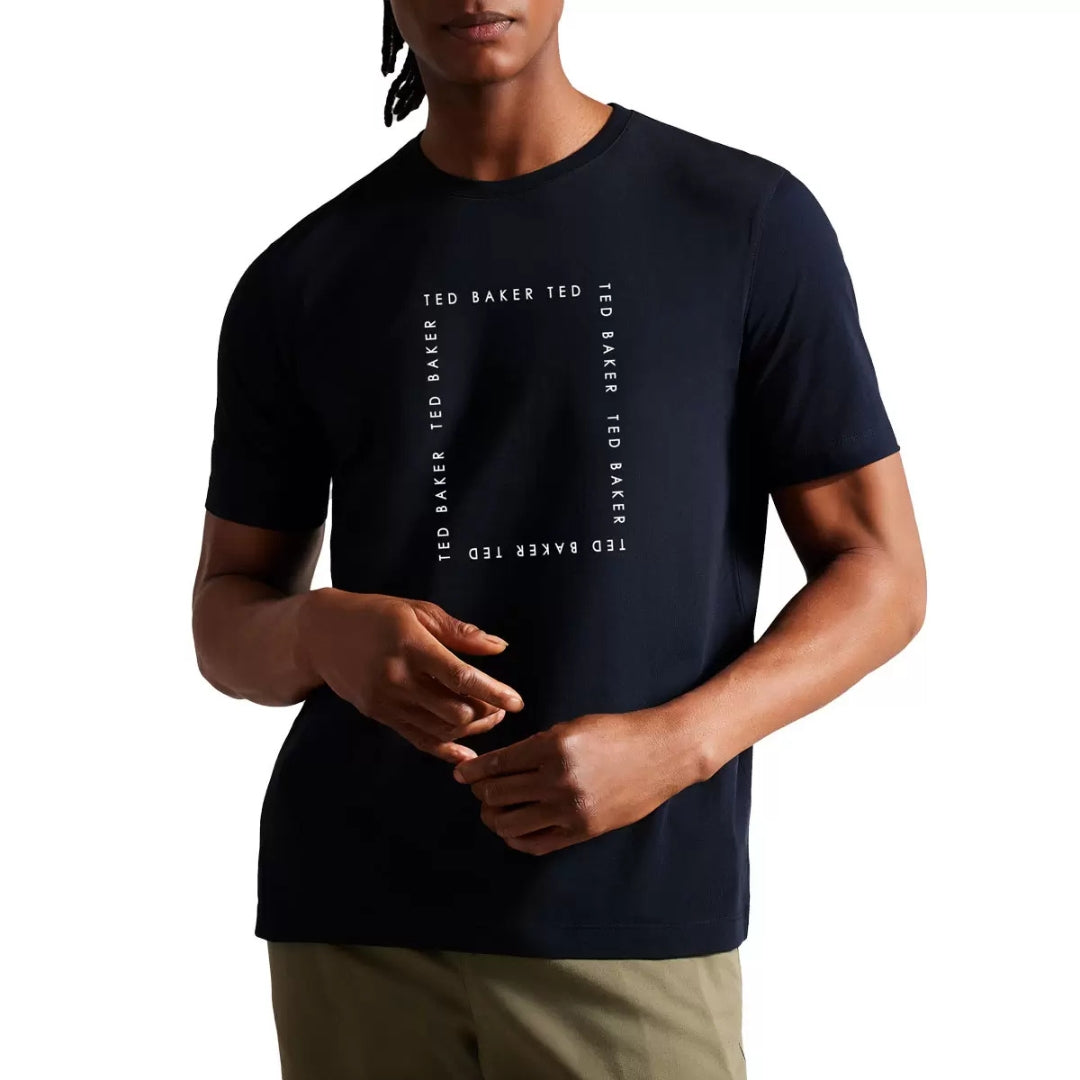Ted Baker Fyn Box Print Navy T-Shirt
