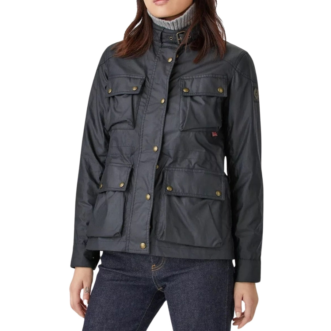 Belstaff Womens Fieldmaster Dark Ink Navy Blue Thin Jacket