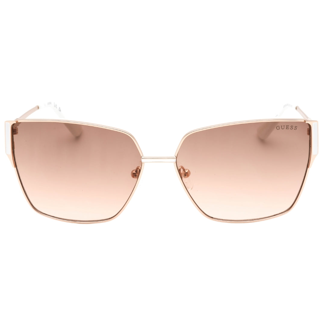 Guess Gradient Brown Lensed Matte Rose Gold Sunglasses