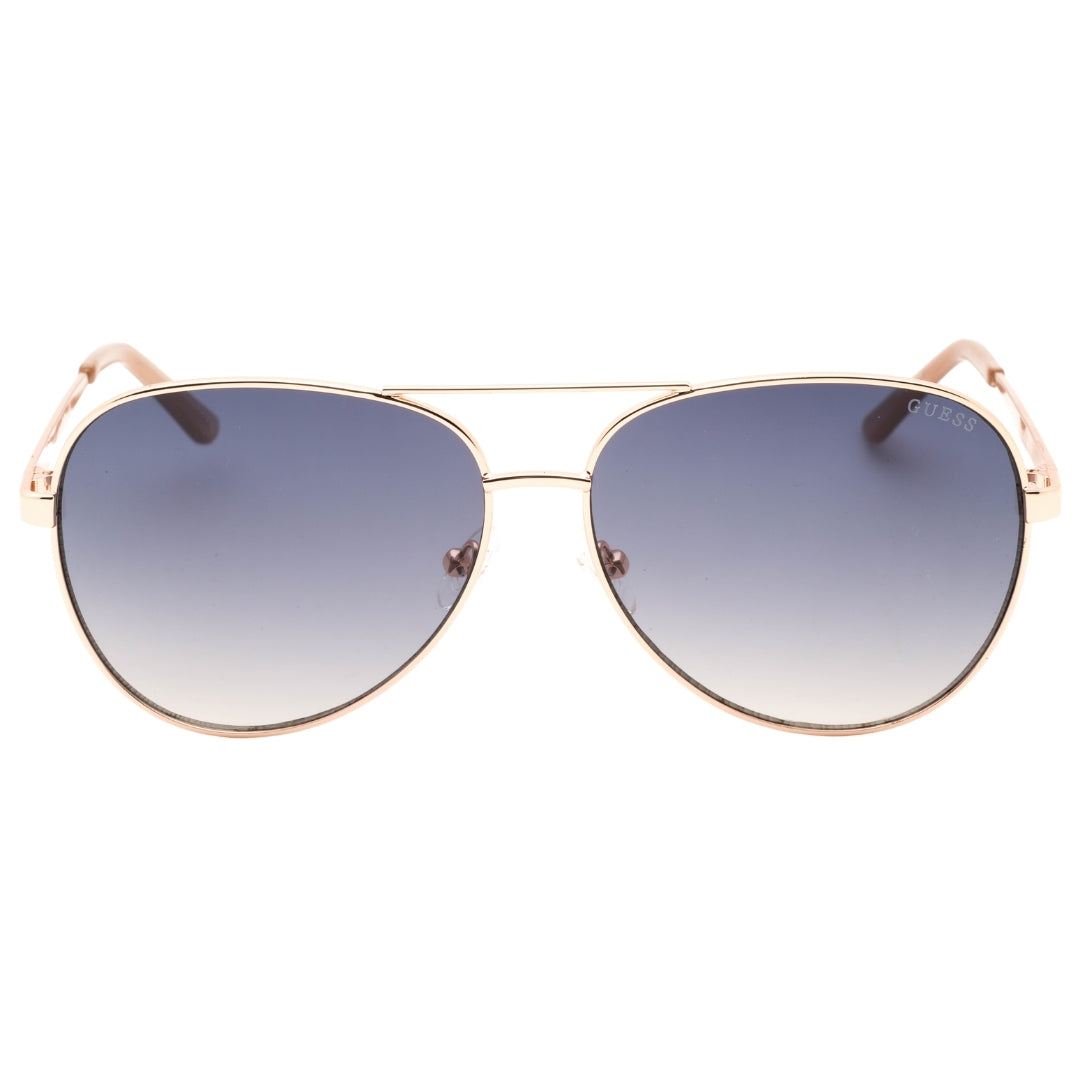 Guess Gradient Blue Lensed Shiny Rose Gold Sunglasses