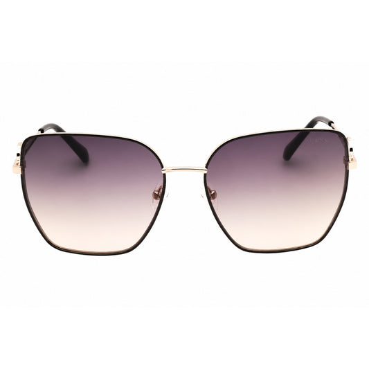 Guess Gold Frame Gradient Smoke Lens Rectangular Sunglasses