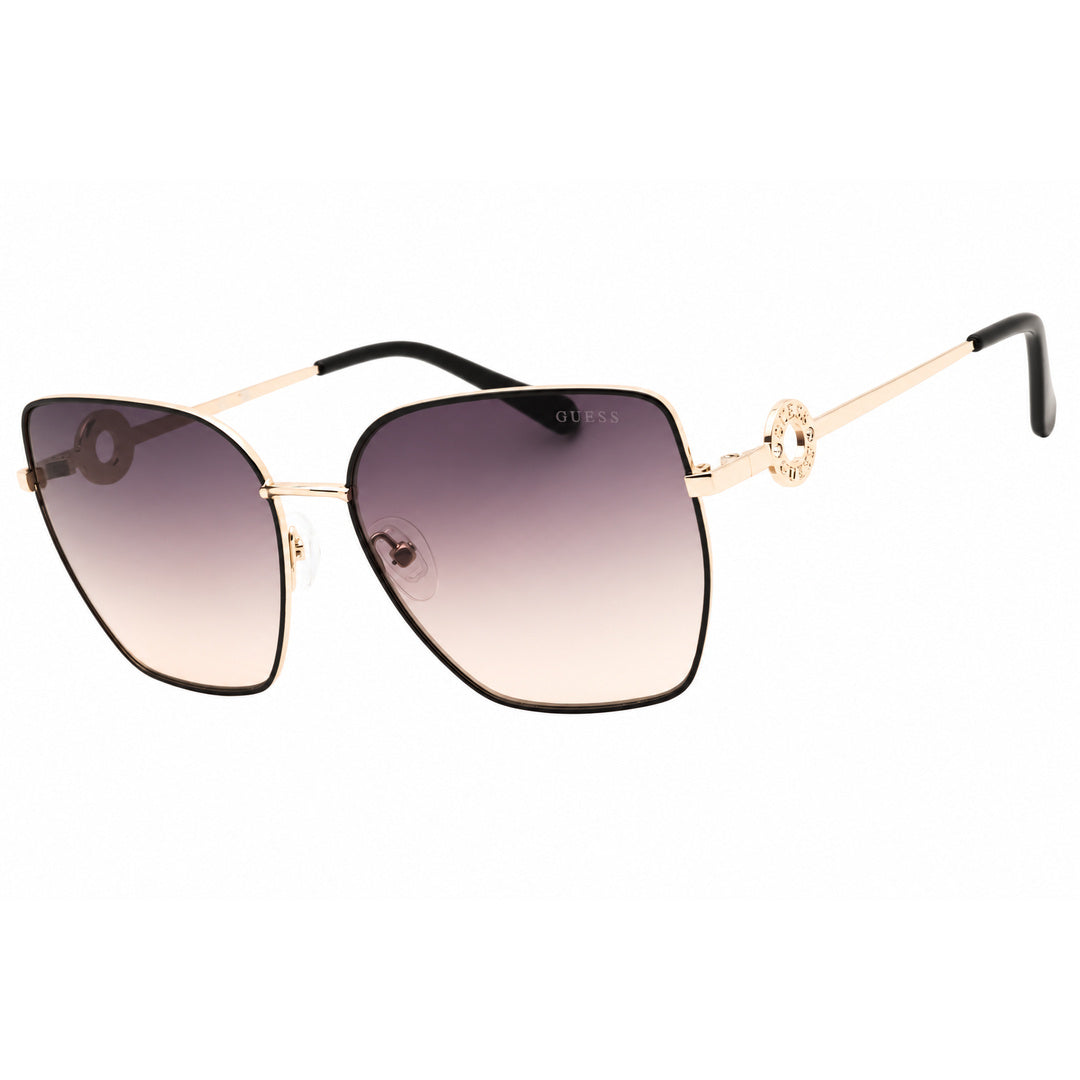 Guess Gold Frame Gradient Smoke Lens Rectangular Sunglasses