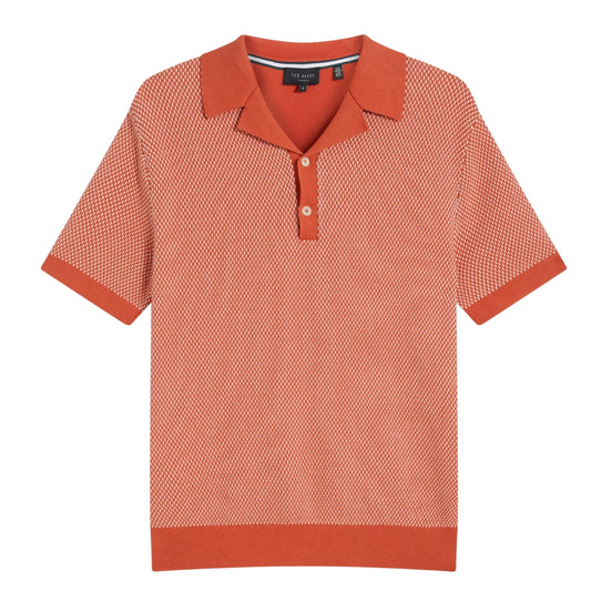 Ted Baker Gregry Small Stitch Red Knitted Polo