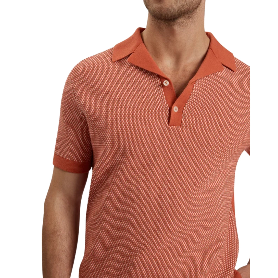 Ted Baker Gregry Small Stitch Red Knitted Polo
